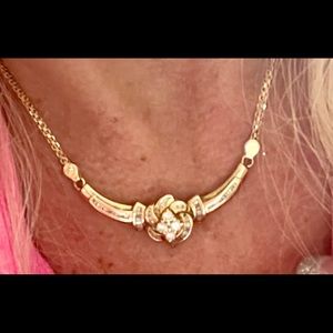 14k 585 and over 1 carat Diamond necklace